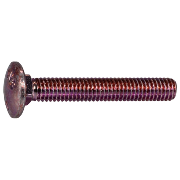 Midwest Fastener Carriage Bolt, Square Neck, 1.0mm (Coarse), 40 mm L, Steel, Red Rinsed Zinc, 8 PK 31166 - main